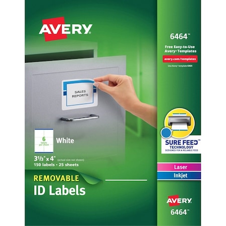 Avery Label, Removeable, 3.1X4, 150 AVE6464